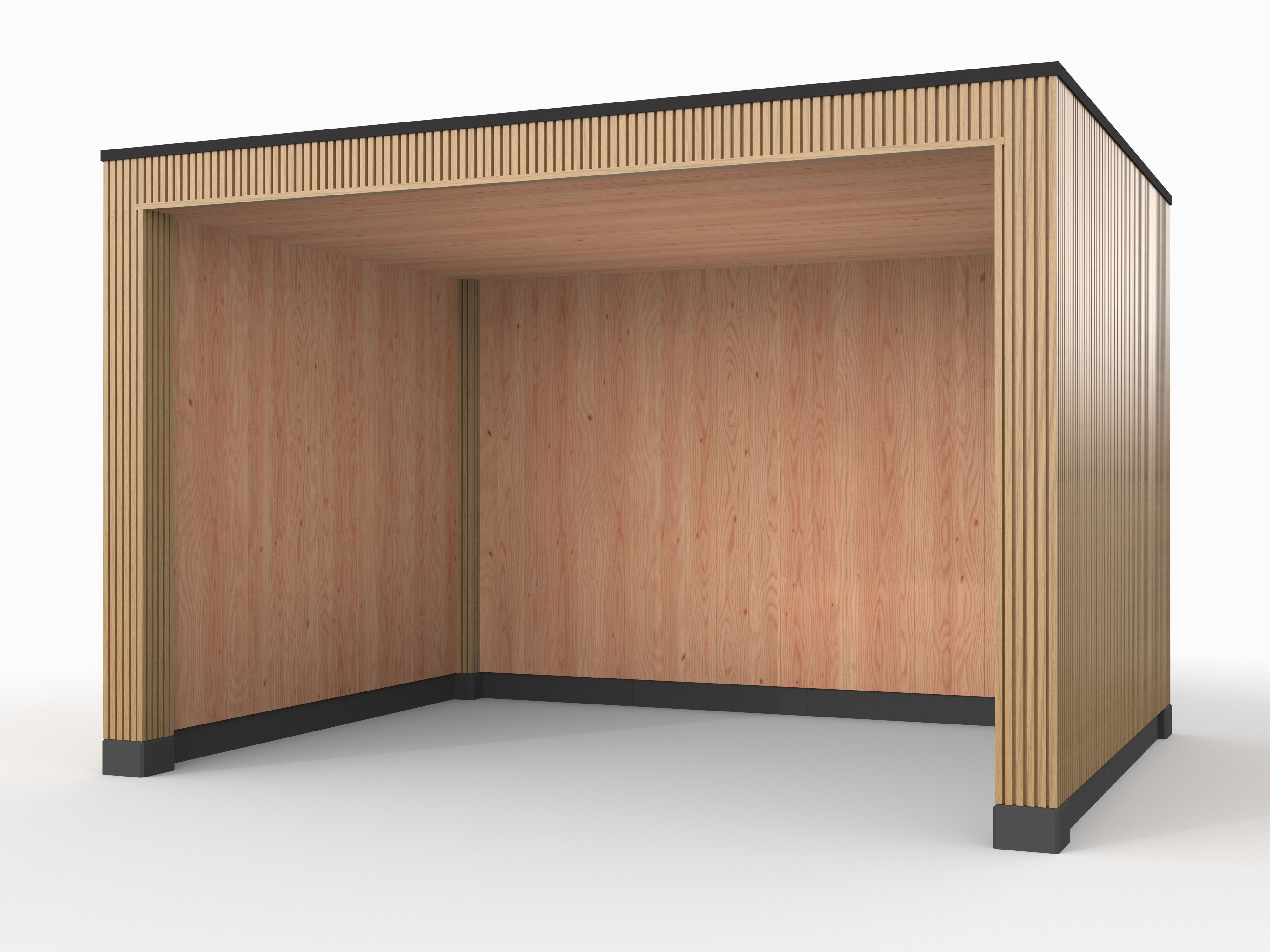 Douglas overkapping, 400 x 300, met achterwand en twee zijwanden, Westwood Rhombus Red Cedar - Afbeelding 1